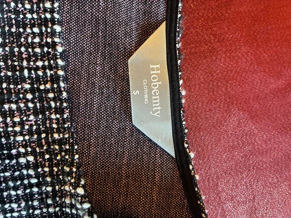 Hobemty Dress Womens S Tweed Sheath Sleeveless Pockets Zipper Black White Office